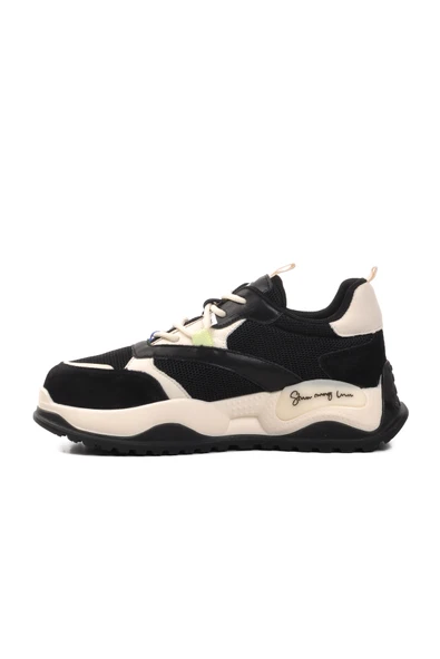 Guja Siyah Suni Deri Kadın Sneaker 24Y425 G - 2