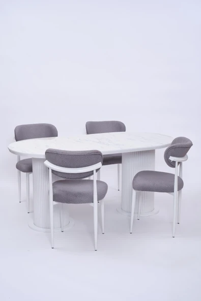 Bohem Polo Lak Panel Yemek Masa Sandalye Takımı 90x170 - 10