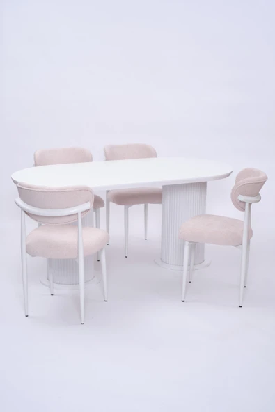 Bohem Polo Lak Panel Yemek Masa Sandalye Takımı 90x170 - 3