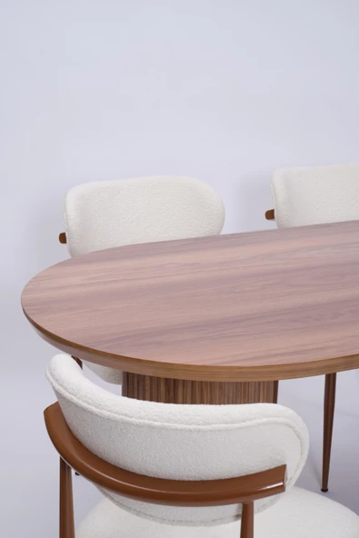 Bohem Polo Lak Panel Yemek Masa Sandalye Takımı 90x170 - 2