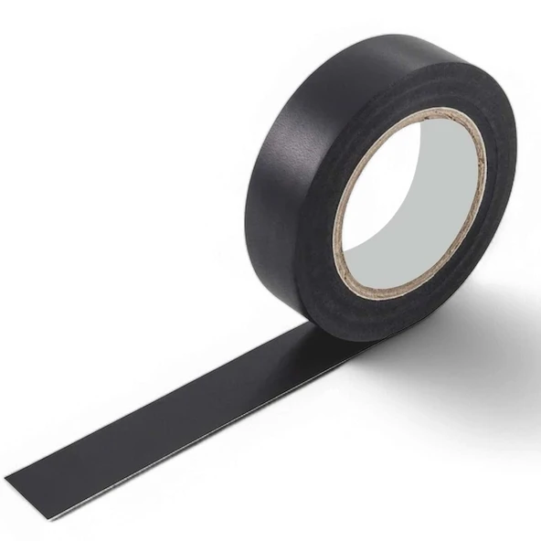 Siyah Elektrikçi Bandı İzole Elektirik Bant Elektrik Bandı Pvc 9 Metre 19 mm - Resim 3