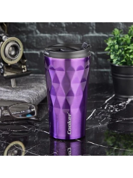 Lüx 350 ml Prizma Çelik Termos Mug Mor - CKR2048 - 3