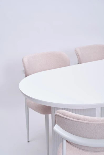 Bohem Polo Lak Panel Yemek Masa Sandalye Takımı 90x170 - 4