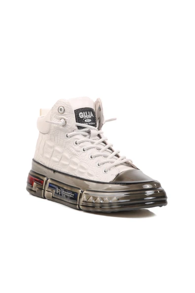 Guja Beyaz Hakiki Deri Bilek Boy Erkek Sneaker 24K510-4 M - 3