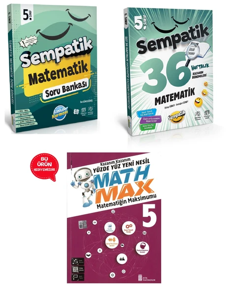 5.Sınıf Sempatik Matematik Soru Bankası +36 Haftalık Kazanım Denemeleri (Hediyeli)