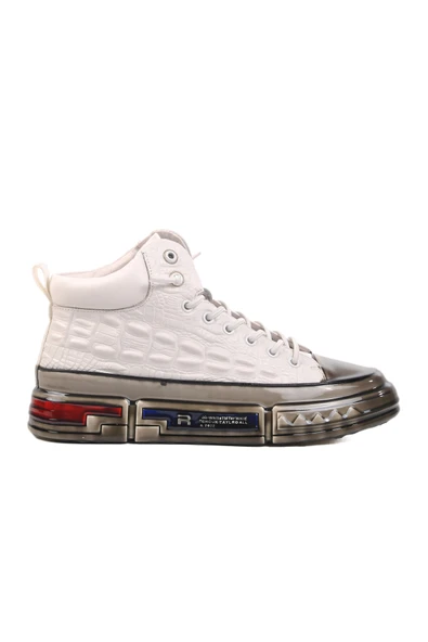 Guja Beyaz Hakiki Deri Bilek Boy Erkek Sneaker 24K510-4 M