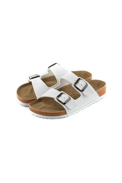 Roy Jones Unisex Ortopedik Tabanlı Konfor Modeli Terlik Çift Bantlı Tokalı Günlük Rahat Dışarı Ev Içi Terliği - Resim 4