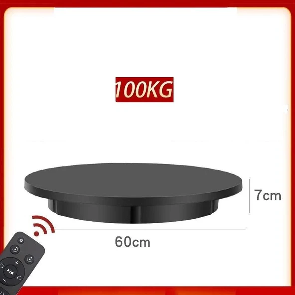 Katalog Fotoğraf Video ve Stüdyo Çekimi için Kumandalı Şarjlı Dönen Stand 100 KG - 3