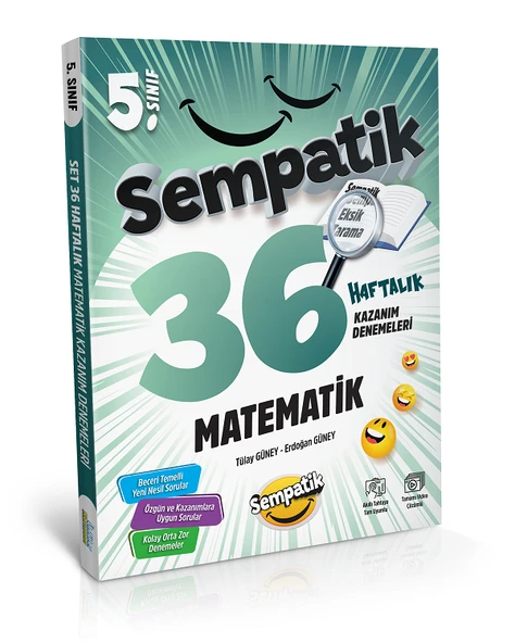 5.Sınıf Sempatik Matematik Soru Bankası +36 Haftalık Kazanım Denemeleri (Hediyeli) - Resim 3