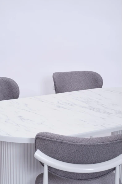 Bohem Polo Lak Panel Yemek Masa Sandalye Takımı 90x170 - 11