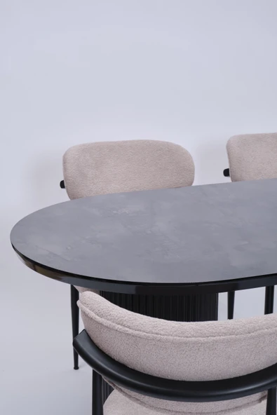Bohem Polo Lak Panel Yemek Masa Sandalye Takımı 90x170 - 6