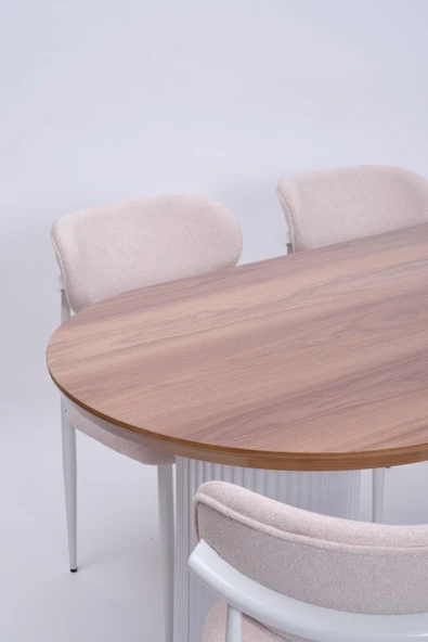 Bohem Polo Lak Panel Yemek Masa Sandalye Takımı 90x170 - 8