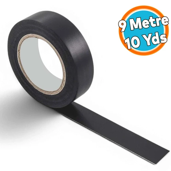 Siyah Elektrikçi Bandı İzole Elektirik Bant Elektrik Bandı Pvc 9 Metre 19 mm