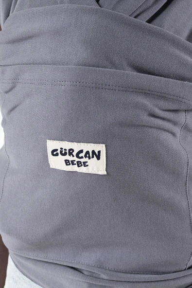 Gürcan Bebe Sling Anakucağı Cepli Bebek Taşıma Şalı Gri - 5
