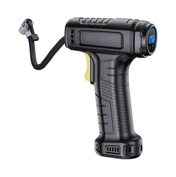DİJİTAL ŞARJLI KABLOSUZ TAŞINABİLİR LASTİK HAVA POMPASI KOMPRESÖRÜ 120PSİ IŞIKLI - 8
