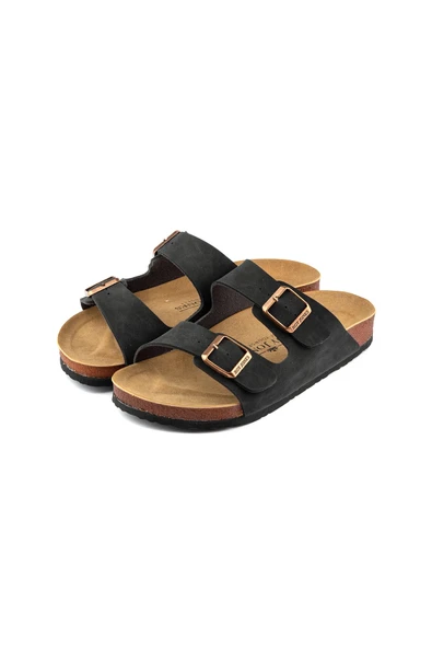 Roy Jones Unisex Ortopedik Tabanlı Konfor Modeli Terlik Çift Bantlı Tokalı Günlük Rahat Dışarı Ev Içi Terliği - Resim 4