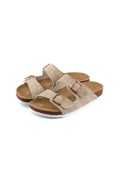 Roy Jones Unisex Ortopedik Tabanlı Konfor Modeli Terlik Çift Bantlı Tokalı Günlük Rahat Dışarı Ev Içi Terliği - Resim 7