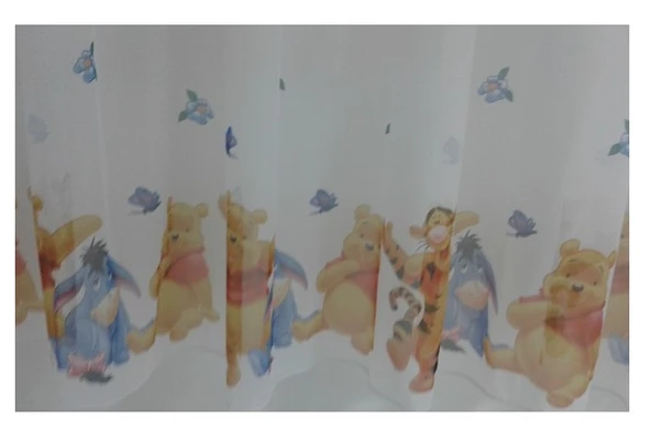 TAÇ LİSANSLI ÇİZGİ KAHRAMAN WINNIE THE POOH TÜL PERDE- EN:195 cm BOY: 200 cm -1/2 (SEYREK) PİLE - 4