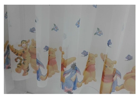 TAÇ LİSANSLI ÇİZGİ KAHRAMAN WINNIE THE POOH TÜL PERDE- EN:195 cm BOY: 200 cm -1/2 (SEYREK) PİLE - 3