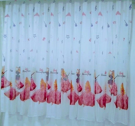 TAÇ LİSANSLI BARBIE THE PRINCESS THE POPSTAR TÜL PERDE-190 cm x 200 cm-DÜZ PİLE (PİLESİZ)