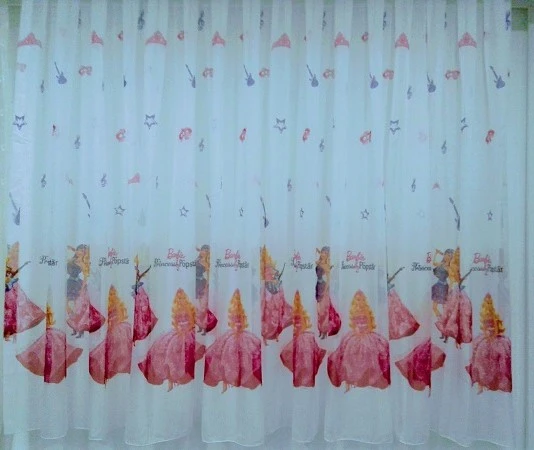 TAÇ LİSANSLI BARBIE THE PRINCESS THE POPSTAR TÜL PERDE-190 cm x 200 cm-DÜZ PİLE (PİLESİZ) - 4