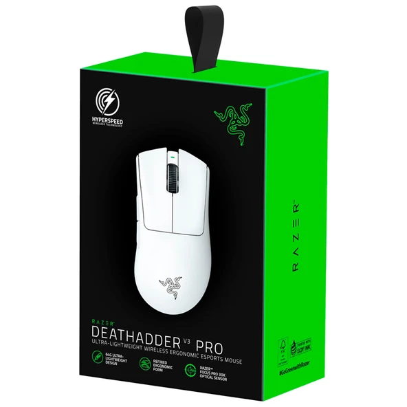 Razer DeathAdder V3 Pro White RZ01-04630200-R3G1 30000 DPI 5 Tuş Optik Beyaz Kablosuz Gaming (Oyuncu) Mouse - 3