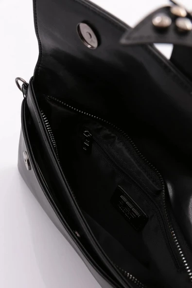 ÇÇS Siyah Kadın El ve Omuz Çantası 17383 - Resim 5