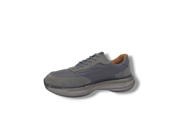 Zerhan 260-345 Erkek Gri Bağcıklı Hakiki Deri Casual Ayakkabı - Resim 3