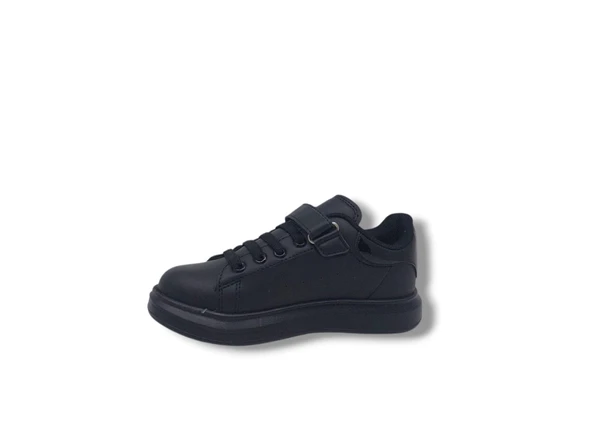 BestOf 150 Çocuk Siyah Cırt Cırtlı Kalın Taban Casual Spor Ayakkabı - 3