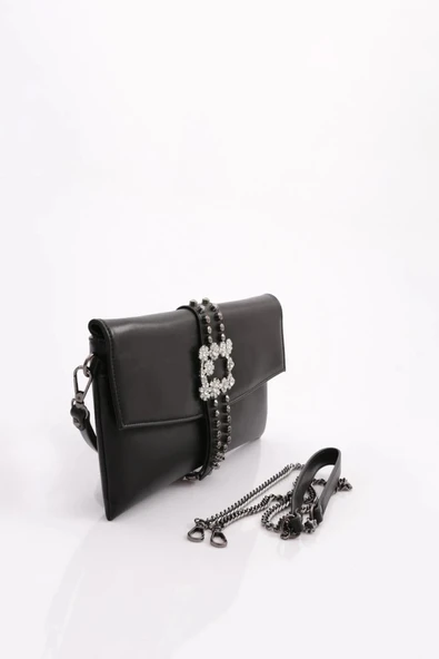 ÇÇS Siyah Kadın El ve Omuz Çantası 17383 - Resim 2