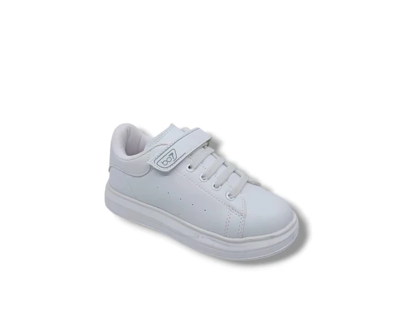 BestOf 150 Çocuk Beyaz Cırt Cırtlı Kalın Taban Casual Spor Ayakkabı - 4