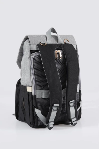 ÇÇS Bej-Siyah Anne Bebek Çantası 51768 - 3