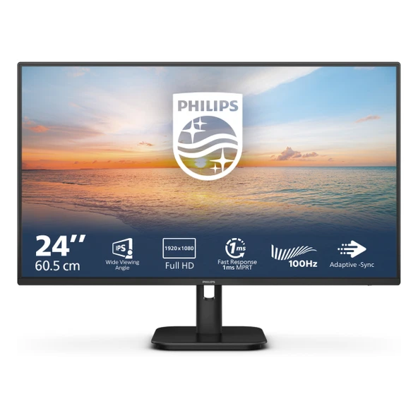 Philips 24E1N1100A 23.8" 100Hz 1Ms VGA+HDMI FullHD Adaptive-Sync IPS Vesa Monitör