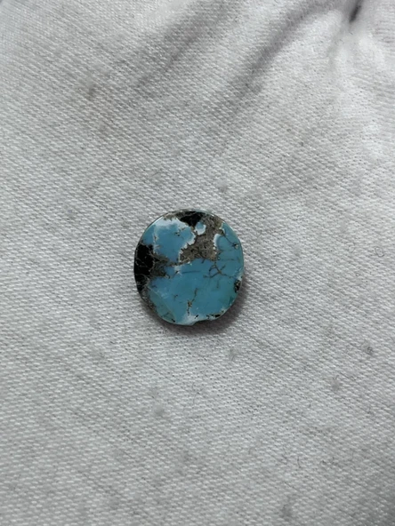 Okyanus Temalı Doğal Kabaşon Firuze Taşı 5,1 Karat - Turkuaz Taşı 1,03 Gram