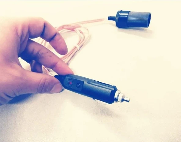 12 ve 24 Volt Uyumlu Araç  Çakmaklık Uzatma Kablosu - 1 Metre - 3