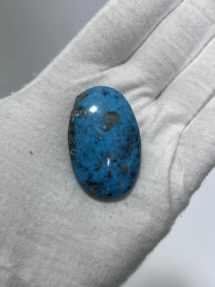 Okyanus Temalı Doğal Kabaşon Firuze Taşı 90,6 Karat - Turkuaz Taşı 18,13 Gram