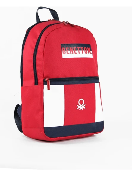 United Colors Of Benetton Kırmızı-Beyaz Unisex Sırt Çantası 04287 - 2