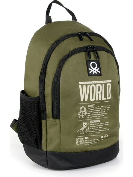 United Colors Of Benetton Haki-Siyah Unisex Sırt Çantası 03826 - 3