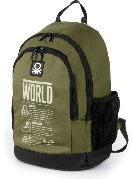 United Colors Of Benetton Haki-Siyah Unisex Sırt Çantası 03826 - 2