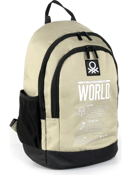 United Colors Of Benetton Bej-Siyah Unisex Sırt Çantası 03838 - 2