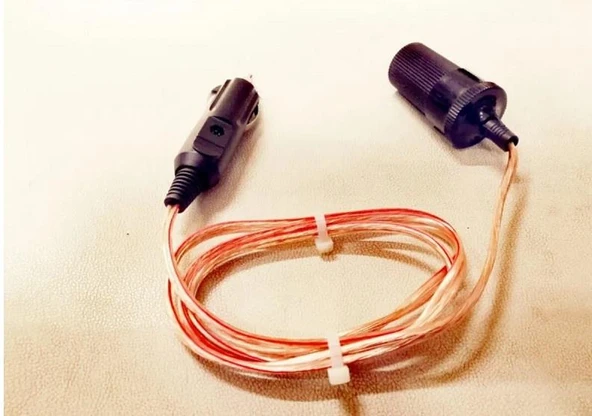 12 ve 24 Volt Uyumlu Araç  Çakmaklık Uzatma Kablosu - 1 Metre - 2