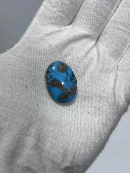 Okyanus Temalı Doğal Kabaşon Firuze Taşı 22 Karat - Turkuaz Taşı 4,40 Gram - 2