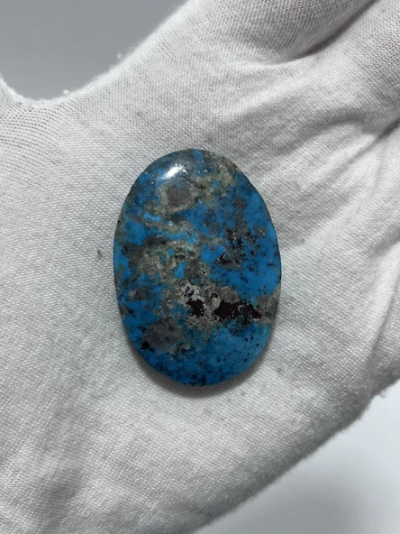 Okyanus Temalı Doğal Kabaşon Firuze Taşı 88,5 Karat - Turkuaz Taşı 17,72 Gram