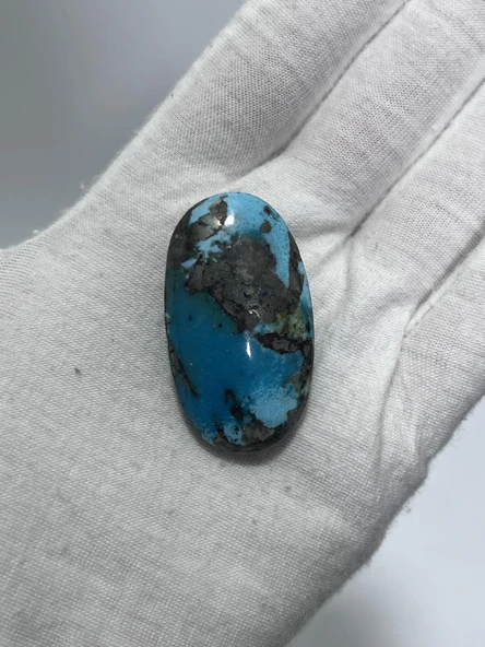 Okyanus Temalı Doğal Kabaşon Firuze Taşı 95,7 Karat - Turkuaz Taşı 19,16 Gram