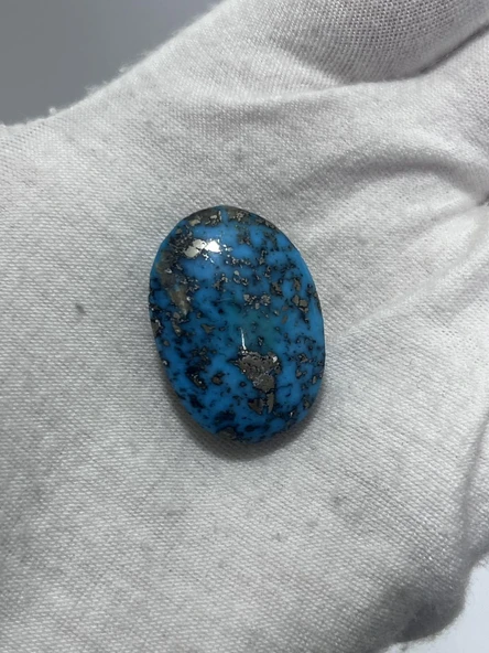 Okyanus Temalı Doğal Kabaşon Firuze Taşı 48,2 Karat - Turkuaz Taşı 9,65 Gram