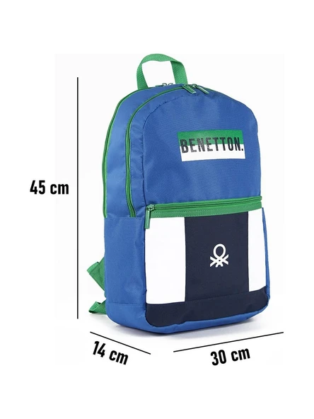 United Colors Of Benetton Mavi-Beyaz Unisex Sırt Çantası 04275 - 4