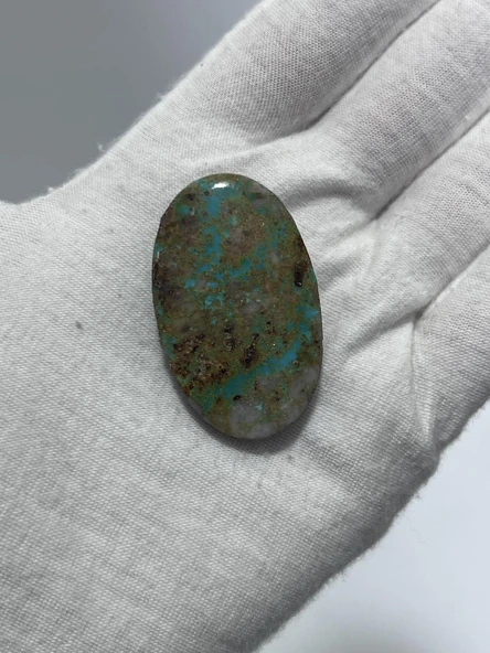 Okyanus Temalı Doğal Kabaşon Firuze Taşı 80,6 Karat - Turkuaz Taşı 16,15 Gram