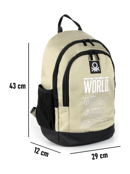 United Colors Of Benetton Bej-Siyah Unisex Sırt Çantası 03838 - 3