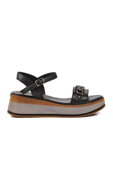 Voyager Siyah Kadın Düz Sandalet 9716 Z