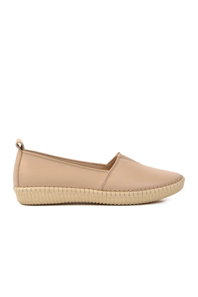 Voyager Bej Hakiki Deri Kadın Günlük Ayakkabı 7233-1 Z